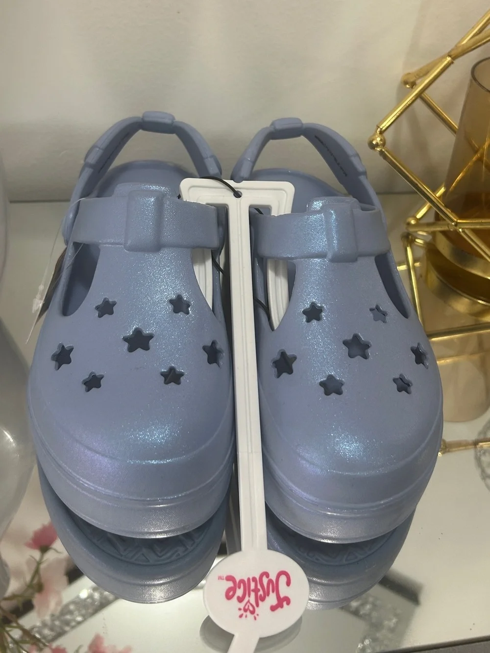 Justice Girls Aqua Bow Platform Clogs Shoes Size 13 Little Girl NWT
